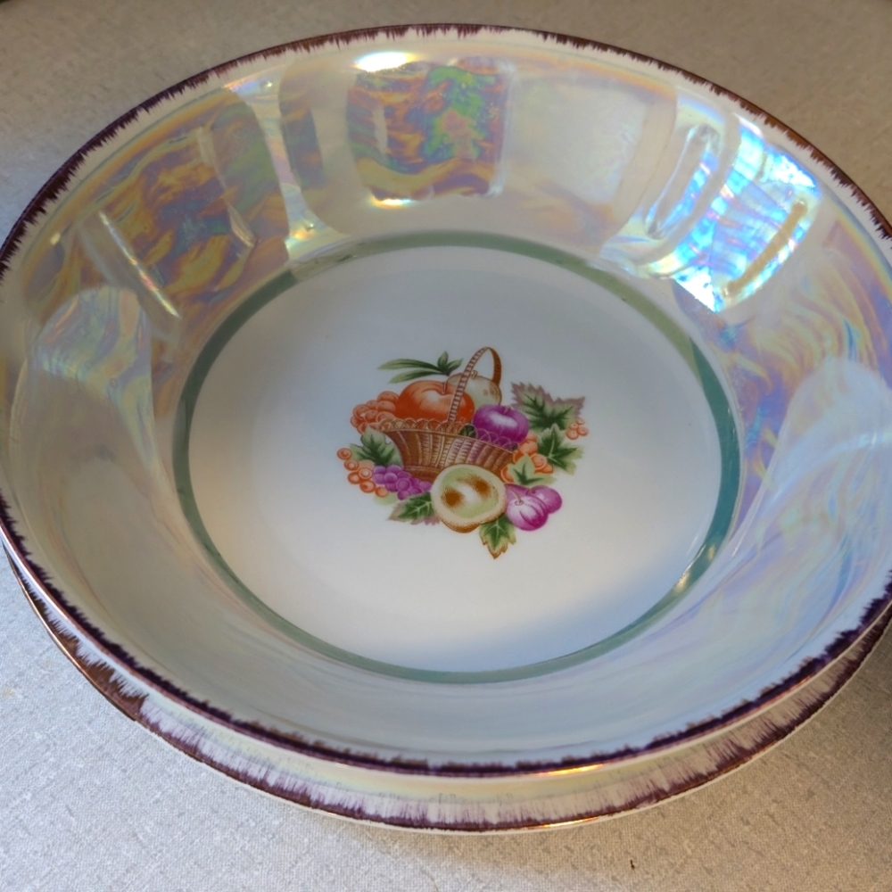 Mino serving dish and bowl